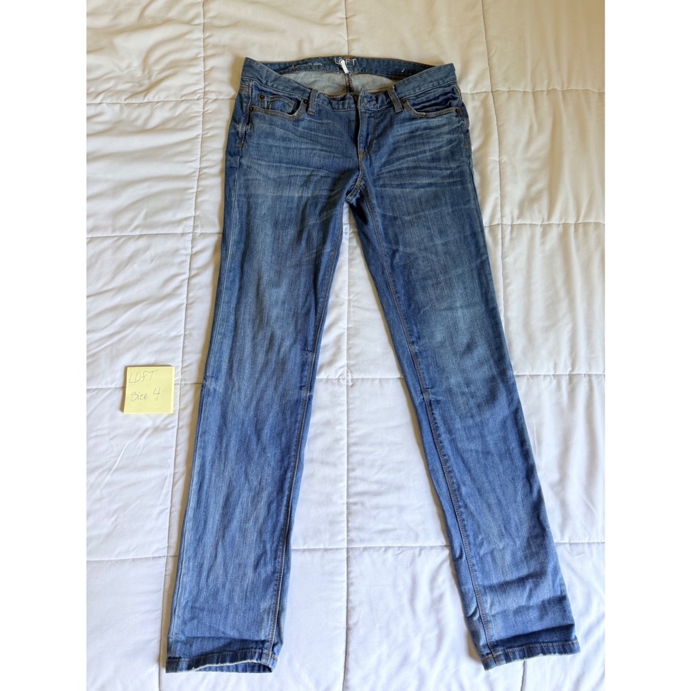 Ann Taylor LOFT Modern Slim Jeans Womens Size 4 27 Medium Wash Denim Pants